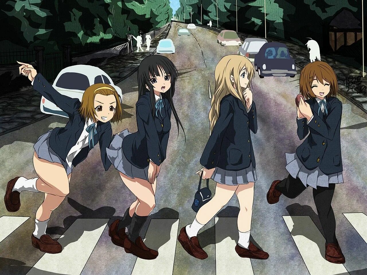 А ее друзья в школе. Mio Akiyama k-on группа. Кейон Юи Летов. Юи Наруми.