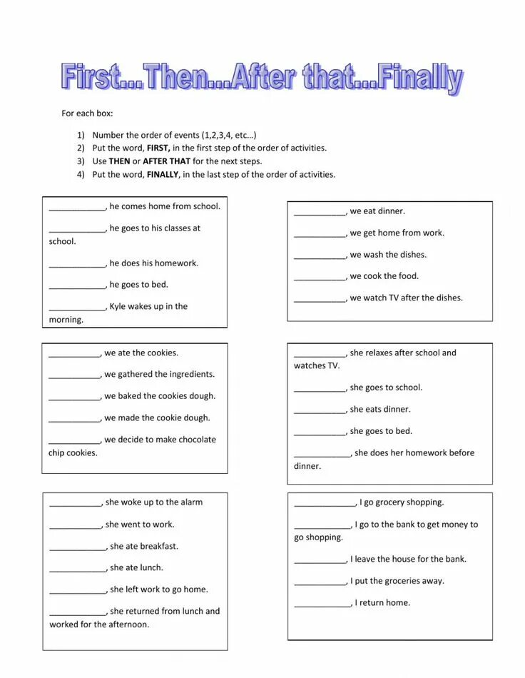 First then after that finally Worksheets. First next then after that finally Worksheet. First next then after that finally. First then next finally Worksheets. Linking activities