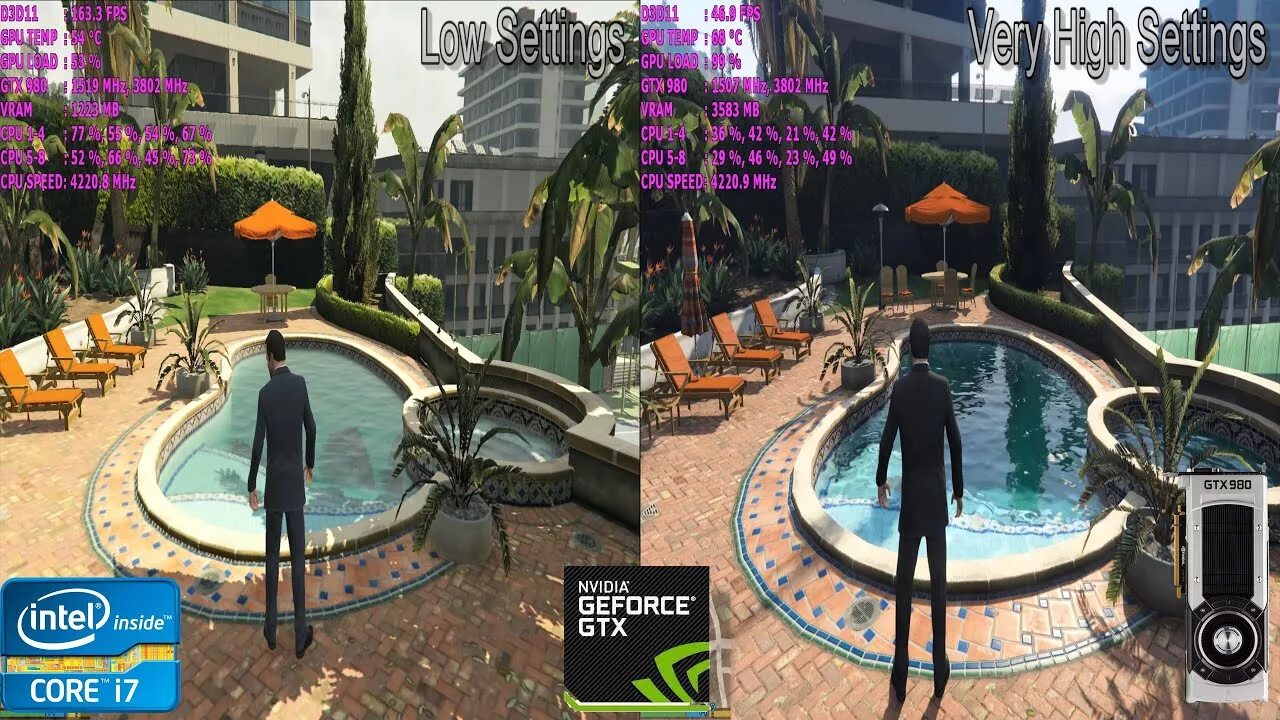 Сеттинг для гта 5. Gta 5 ultra low. гта 5 ультра низкие vs ультра. gta 5 low graphics. gta 5 low vs ultra зомби.