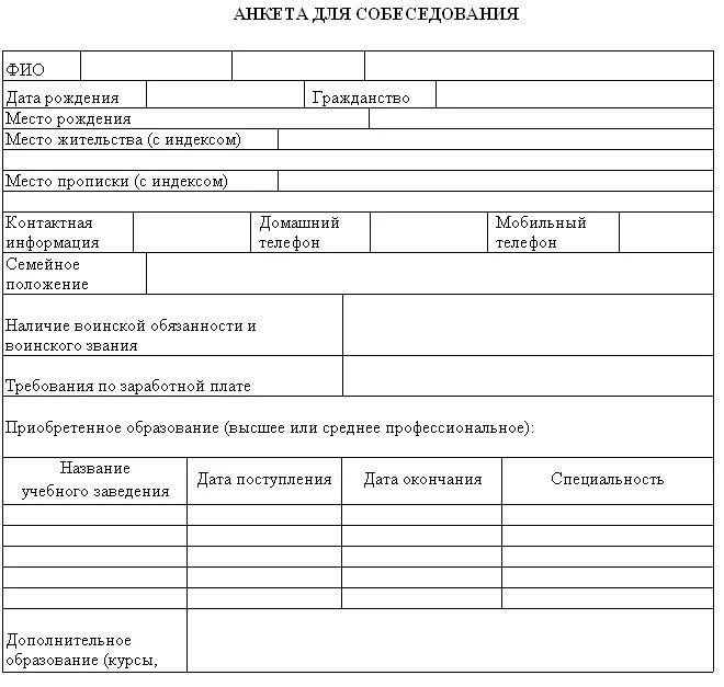 Бланк анкеты для приема на работу. Анкета для собеседования при приеме на работу. Анкета для сотрудников при приеме на работу. Образец анкет для приема на работу как заполнить. Анкета при собеседовании на работу образец.