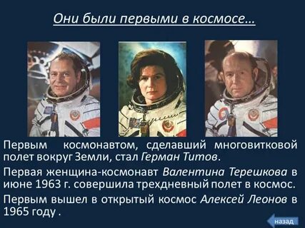 Космонавтов которые полетели в космос