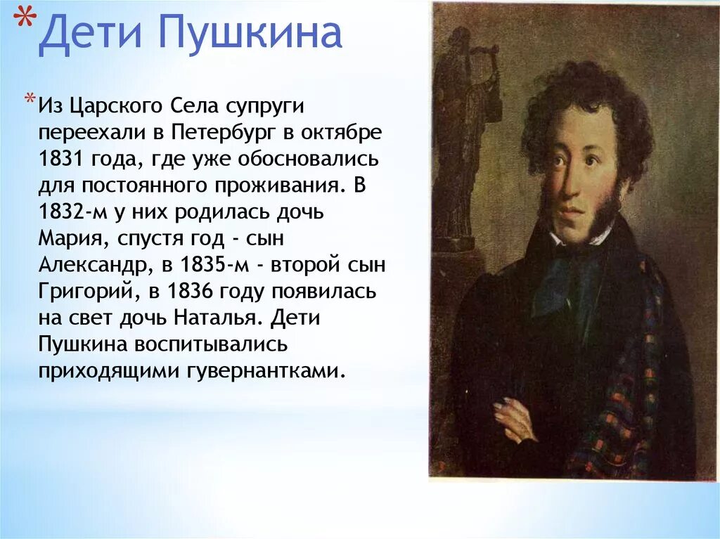 Рассказ о александре пушкина. Александре Сергеевиче Пушкине литературе для 4 класса.