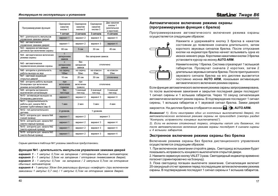 Как настроить пульт старлайн. Сигнализация старлайн а6 автозапуск. Таблица программирования старлайн а9. Старлайн а8 программирование сигнализации. Инструкция автосигнализации старлайн а91.