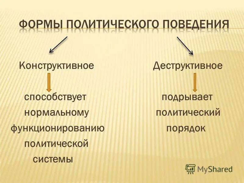 Политическое поведение урок 11 класс