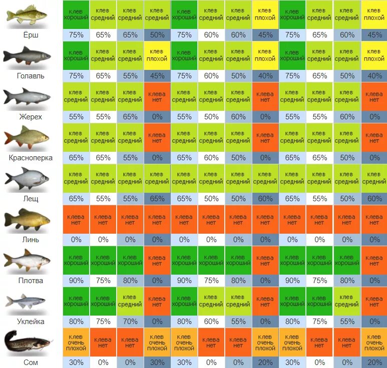 Клев в перми. Рыбный календарь. Таблица рыбалки. Таблица клева рыбы. Календарь рыбака.