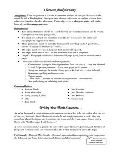 Character Analysis Essay - How to create a Character Analysis Essay? 