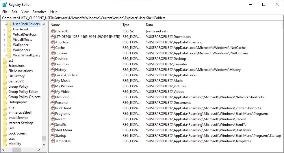 Hkey current user software microsoft windows currentversion