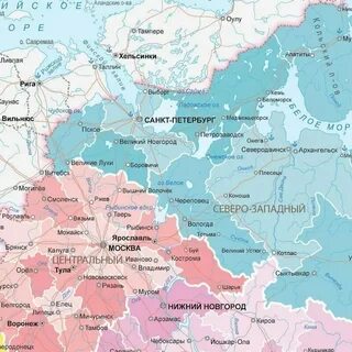 Карта федеральных округов москвы