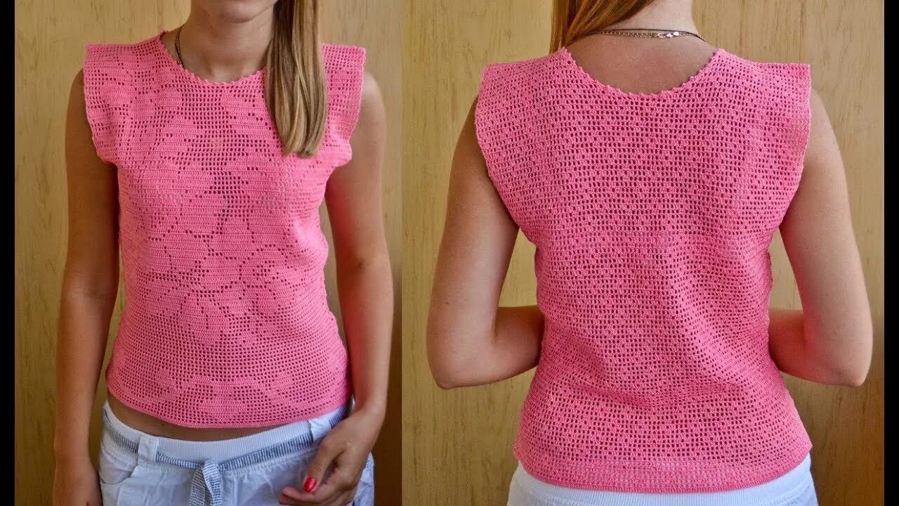 Филейное вязание летней кофточки