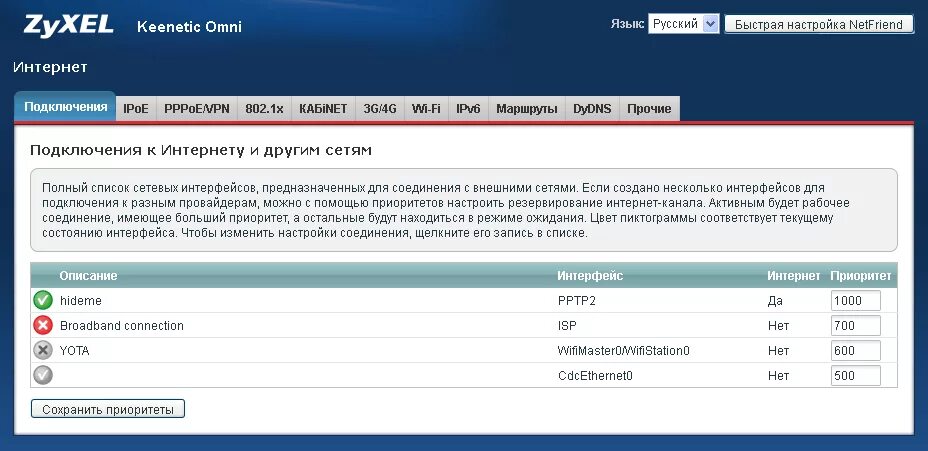 Макс подключить к интернету. ZYXEL приоритет. ZYXEL Keenetic веб Интерфейс PPPOE. Быстрая настройка Keenetic. ZYXEL Keenetic приоритет.