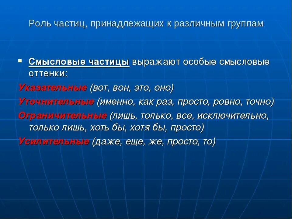 Какие 2 функции выполняют частицы. Роль частиц. Роль частиц в предложении. Частица не роль в предложении. Смысловые частицы.