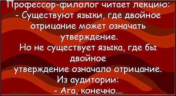 Двойное утверждение. Анекдот двойное отрицание ага конечно. шутка про двойное отрицание. анекдот про отрицание. ну да конечно анекдот.
