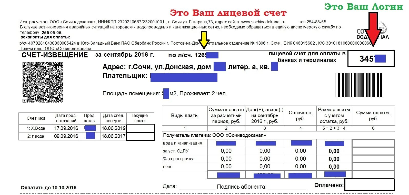 Лицевой счет участка