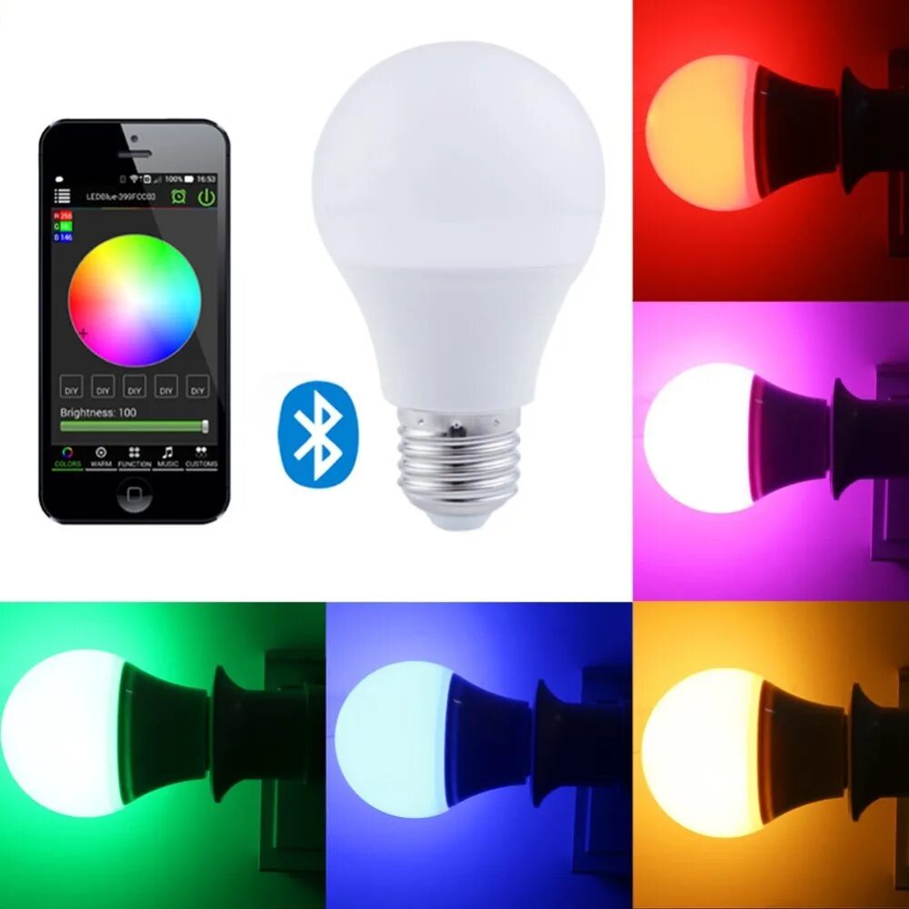 Руководство по эксплуатации светодиодной RGB-лампы JESLED SW-BTB9-01 Bluetooth -