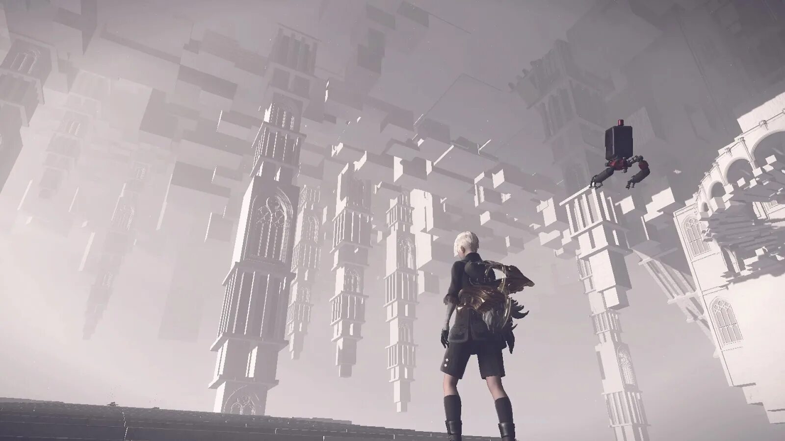 NIER: Automata. NIER башня. NIER Automata the Tower. NIER Automata город.