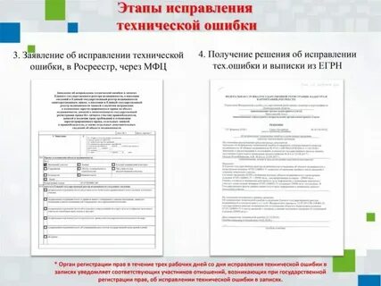 Заявление об исправлении технической ошибки в егрн