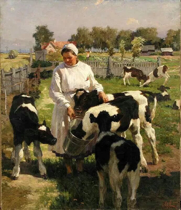Доярка картина. Плакаты про сельское хозяйство. Пластов трактористки. Агроном в поле. Советские трактора.