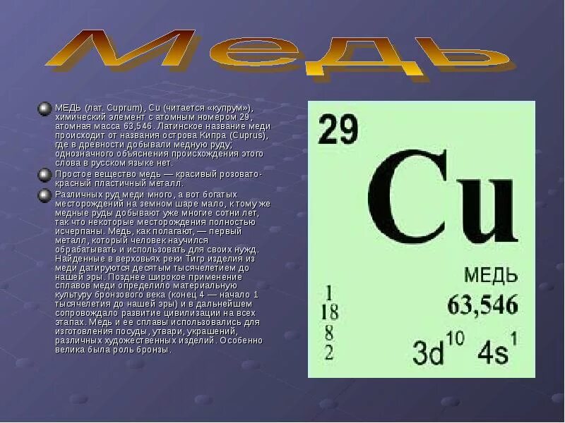 Элемент номер 29. Медь в таблице Менделеева. Cu элемент таблицы Менделеева. Купрум химический элемент. Химический символ меди.