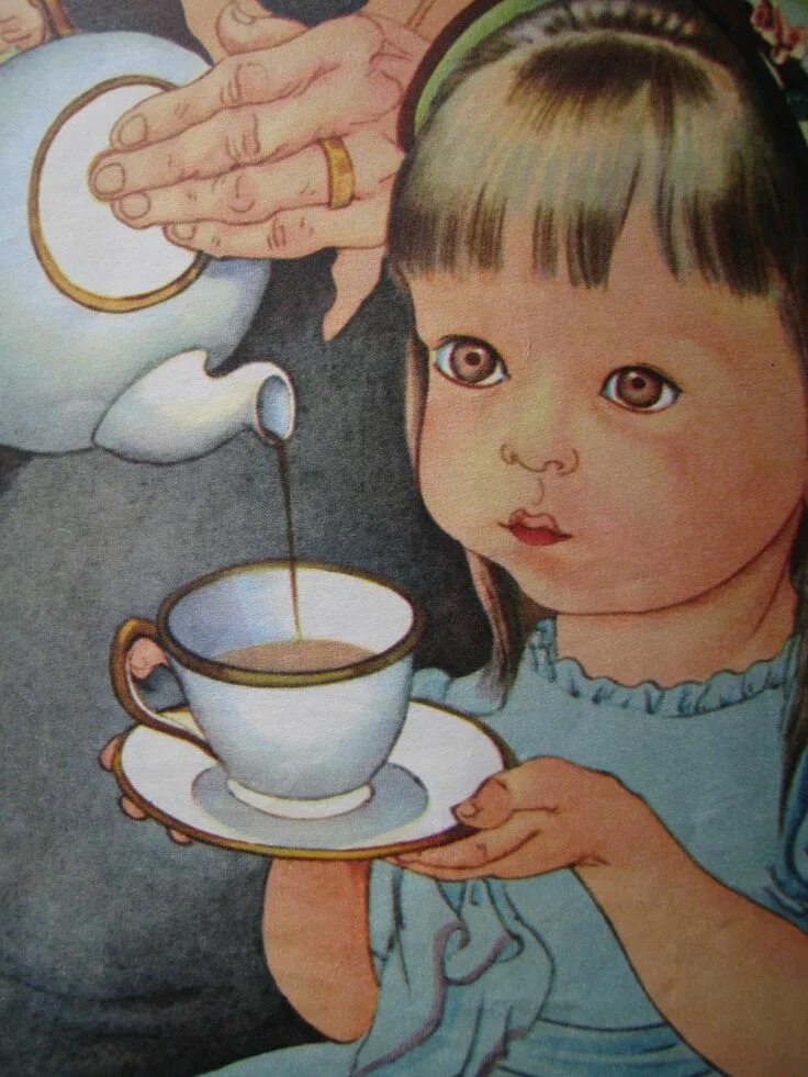 Рисунок пьем чай. Чаепитие иллюстрация. Чаепитие для детей. Чай иллюстрация. Девочка пьет чай.