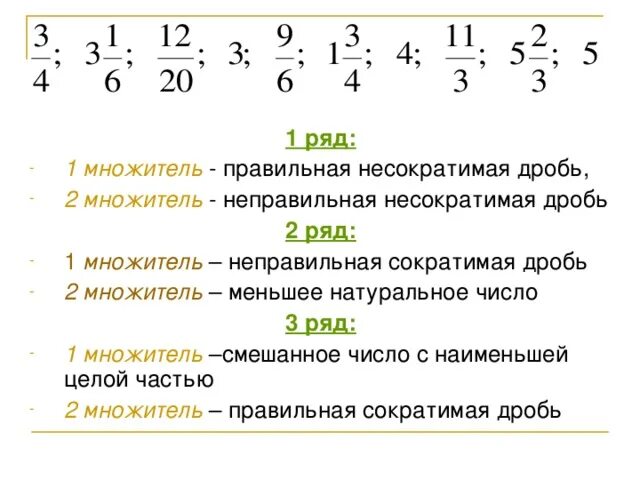 1. Обыкновенная дробь. Правильная дробь. Неправильная дробь.. Правильные сократимые дроби. Неправильная несократимая дробь. Обыкновенная несократимая дробь.