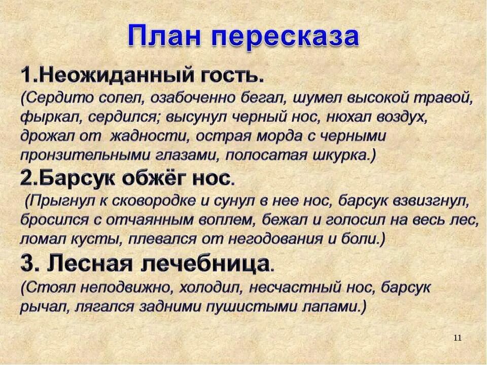 Составить план подробного пересказа. Барсучий нос план рассказа. Барсучий нос Паустовский план рассказа. Барсучий нос Паустовский план. План рассказа барсучий нос Паустовского 3 класс.