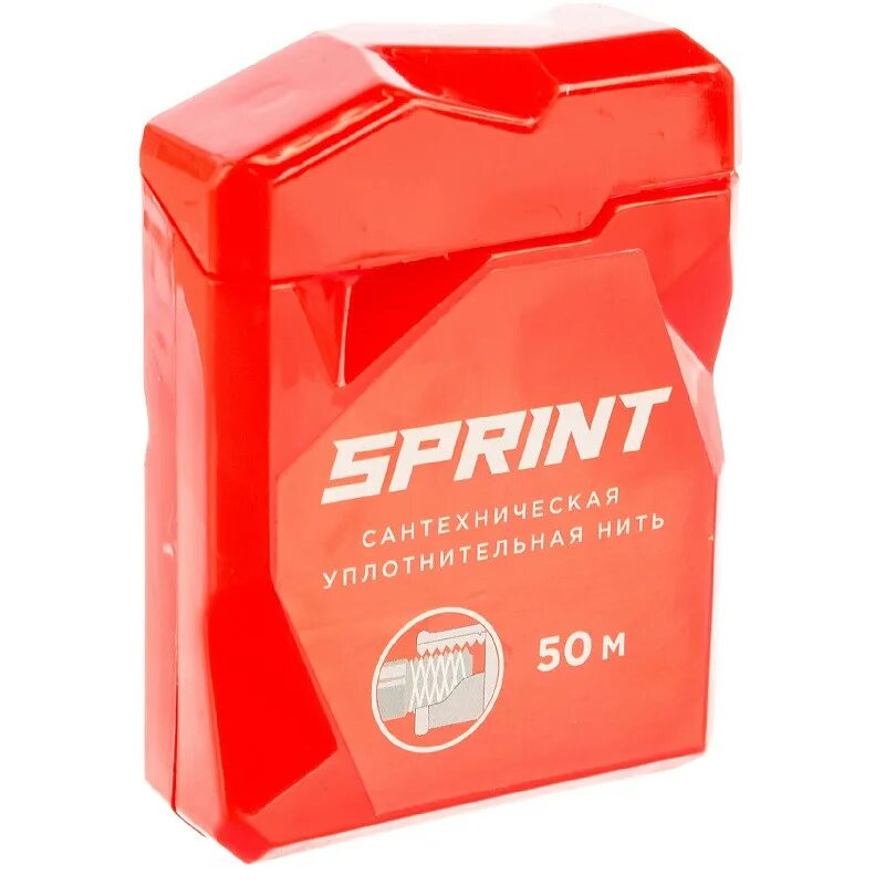 Нить sprint 50 м. Сантехническая уплотнительная нить sprint. сантехническая уплотнительная нить sprint 50 м. уплотнительная нить sprint 50 м бокс, блистер 100шт. нить уплотнительная сантехническая 50м sprint 04062.