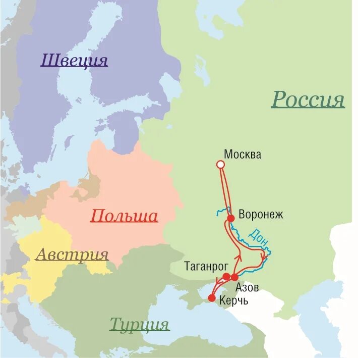 Санкт петербург путь петра. Карта путешествий Петра 1. Маршруты Петра первого. Путешествие Петра 1. Маршруты путешествий Петра первого.