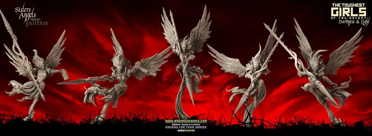 Dark Elf Hero Miniatures. Storm Wings Warhammer. Tgg2. Angel Trooper.