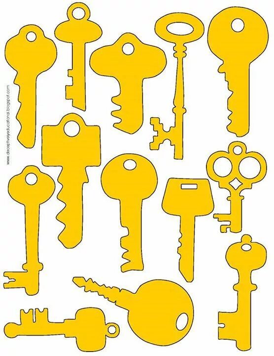 Ключик распечатать шаблон для вырезания Vintage key black and white Royalty Free Vector Image