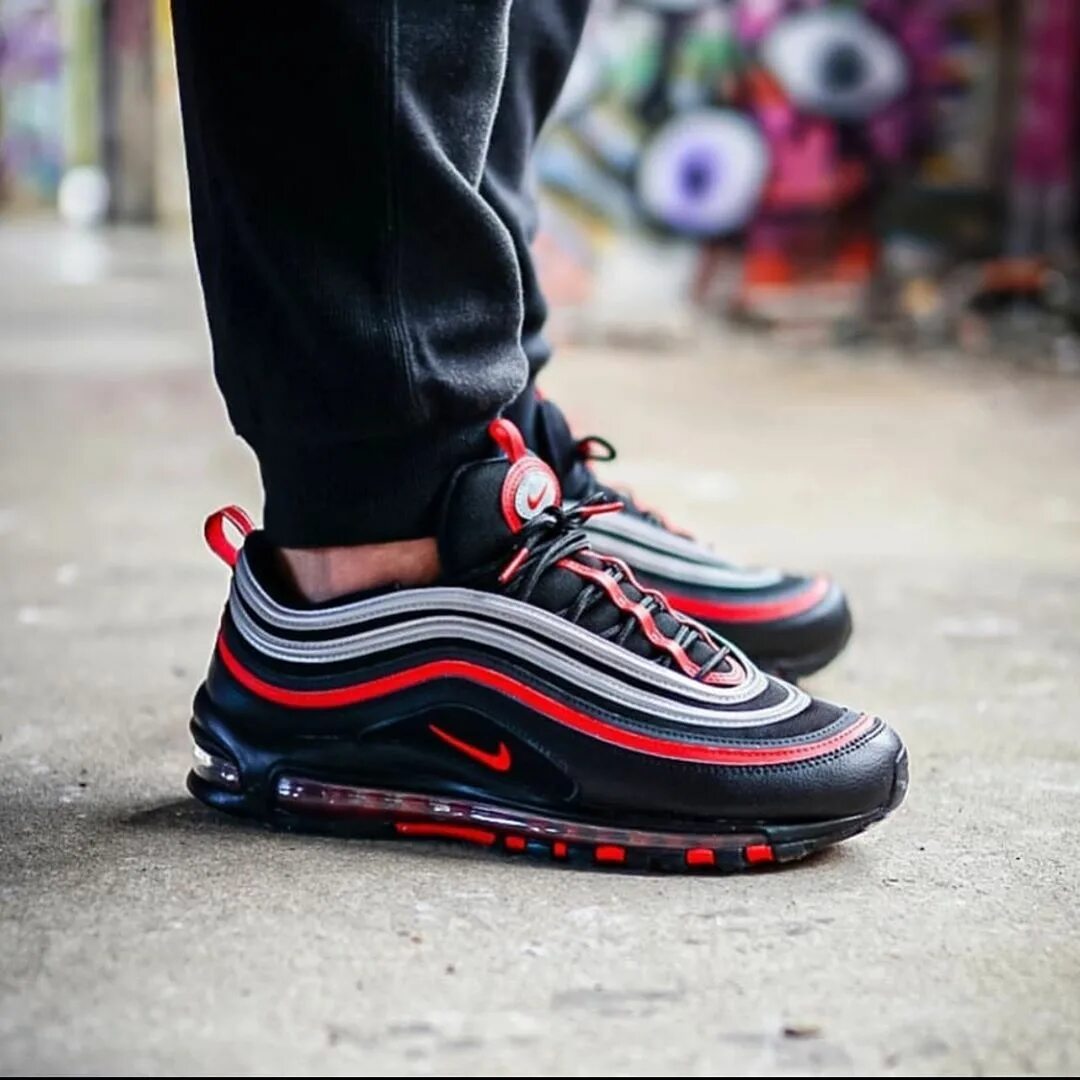 Купить кроссовки nike air 97. Nike Air Max 97. Nike Air Max 97 Black Red. Nike Air Max 97 Essential. Nike Air 97.