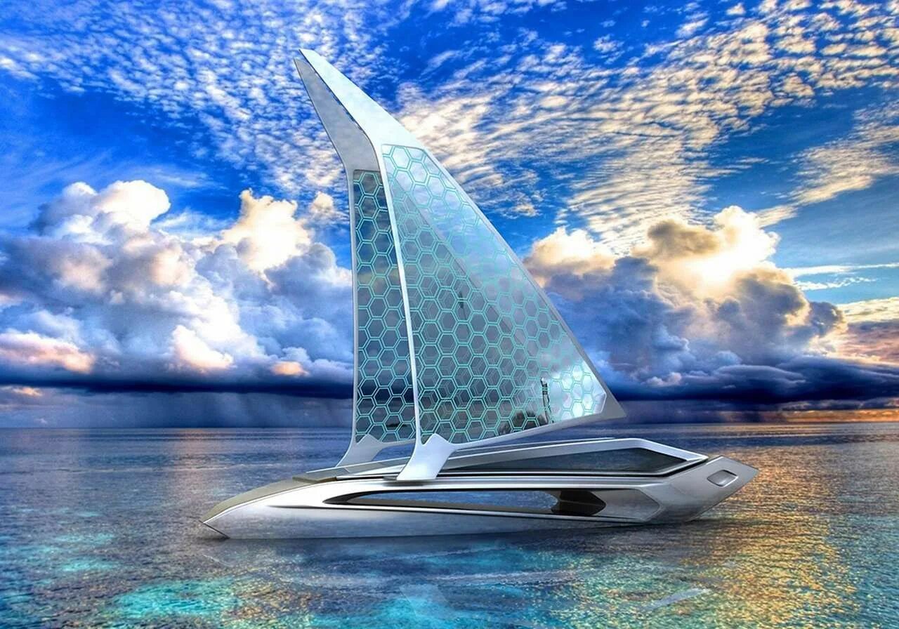 Футуристические парусные яхты. Яхты будущего. Парусники будущего. Парусные яхты будущего.