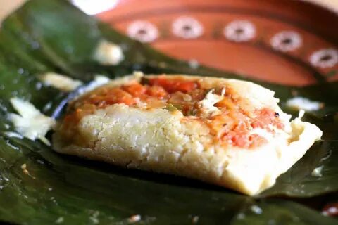 Vegetarian Banana Leaf Tamales Recipe.