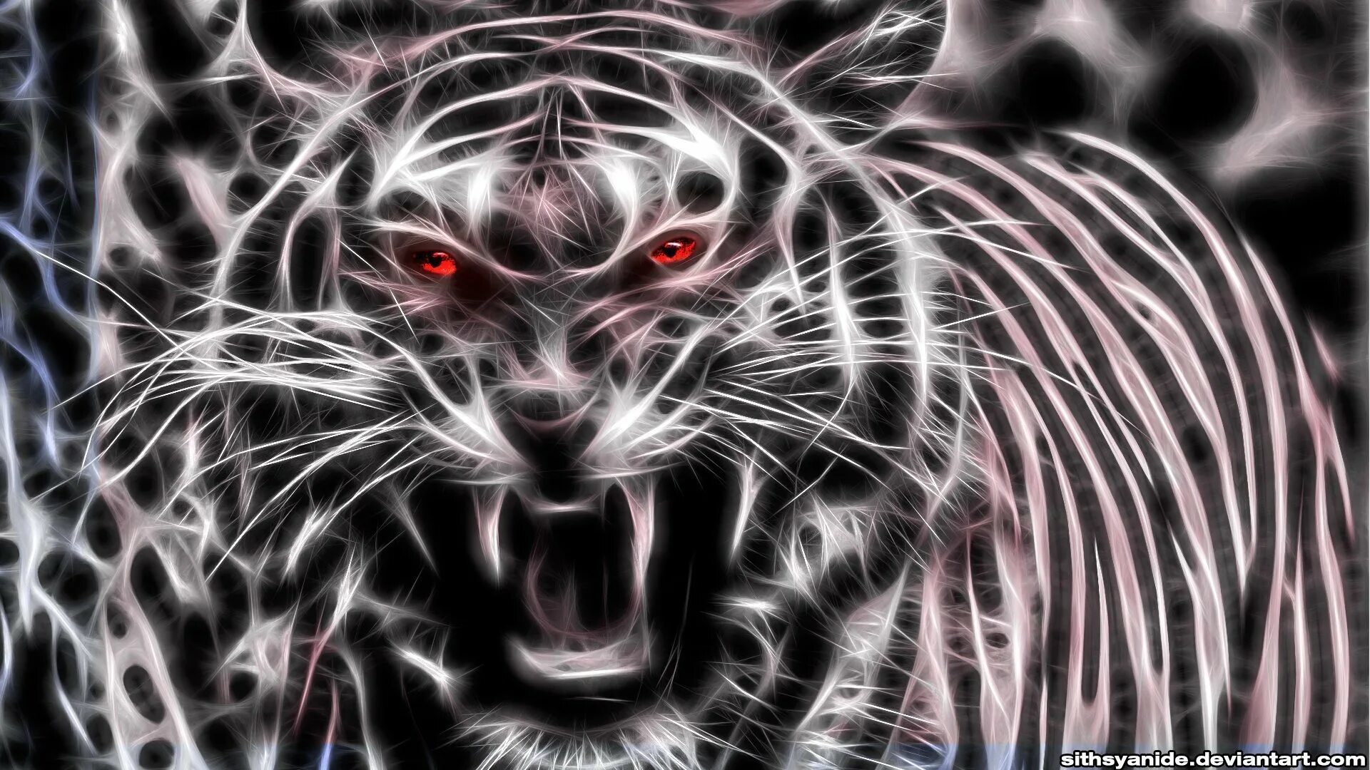 Тигр с красными глазами. Мистический тигр. Тигр на рабочий стол андроид. Тигр оскал. Живые обои s