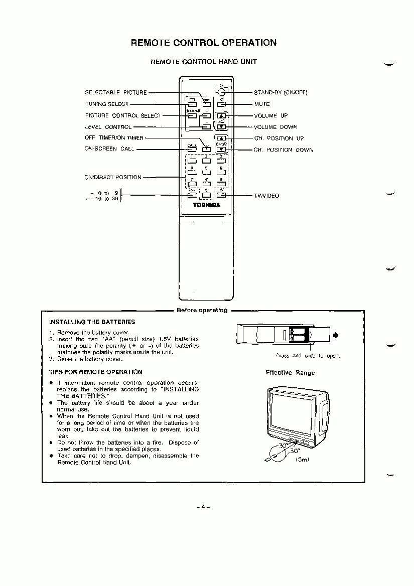 Инструкция телевизора toshiba