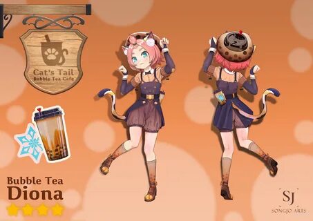 Bubble Tea Diona Skin Genshin Impact Official Community free images, downlo...