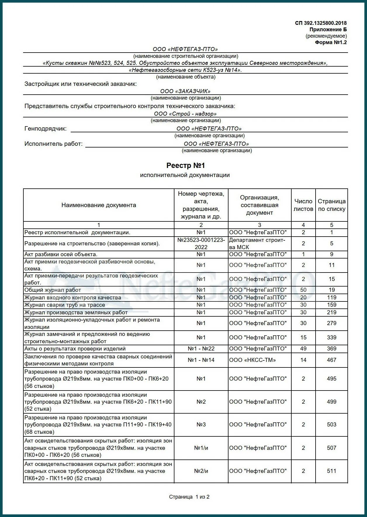 Сп 381.1325800 2018. Форма 1.2 реестр исполнительной документации образец. Реестр исполнительной документации пример заполнения. Форма СП 392.1325800.2018. Реестр передачи исполнительной документации.