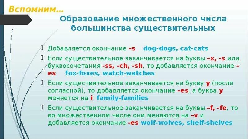 Множественное число в английском правила для 3 класса. Правило образования множественного числа в английском языке. Окончание множественного числа в английском языке правило. Образование множественного числа в английском 3 класс правило.