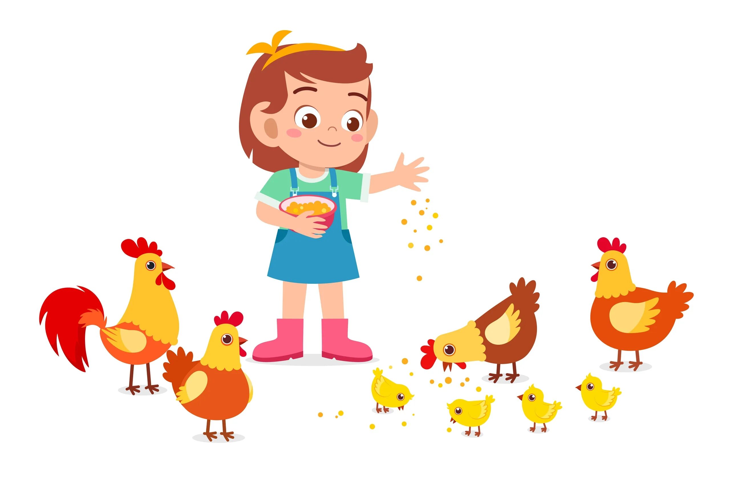 Девочка кормит цыплят. Дети кормят цыплят. Картина дети кормят курицу и цыплят. Дети кормят курицу и цыплят картинка.