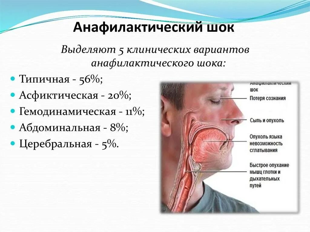 Аллергические реакции и анафилактический шок. Анафилактический шок клиника первая помощь алгоритм действий. определите тип аллергической реакции при анафилактическом шоке:. анафилактический шок: клинические формы, неотложная помощь... отек квинке при анафилактическом шоке.