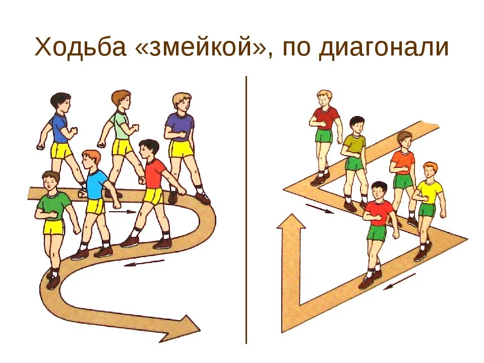 Ходьба змейкой и противоходом. Передвижение по диагонали противоходом змейкой. Схемы упражнений для детей. Схемы физкультурных упражнений.