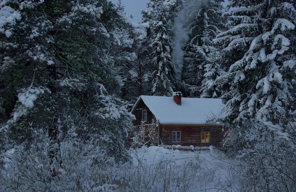 Дом лесника зимой