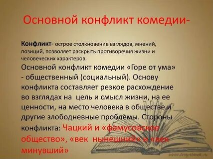 Конфликт горе от ума сообщение