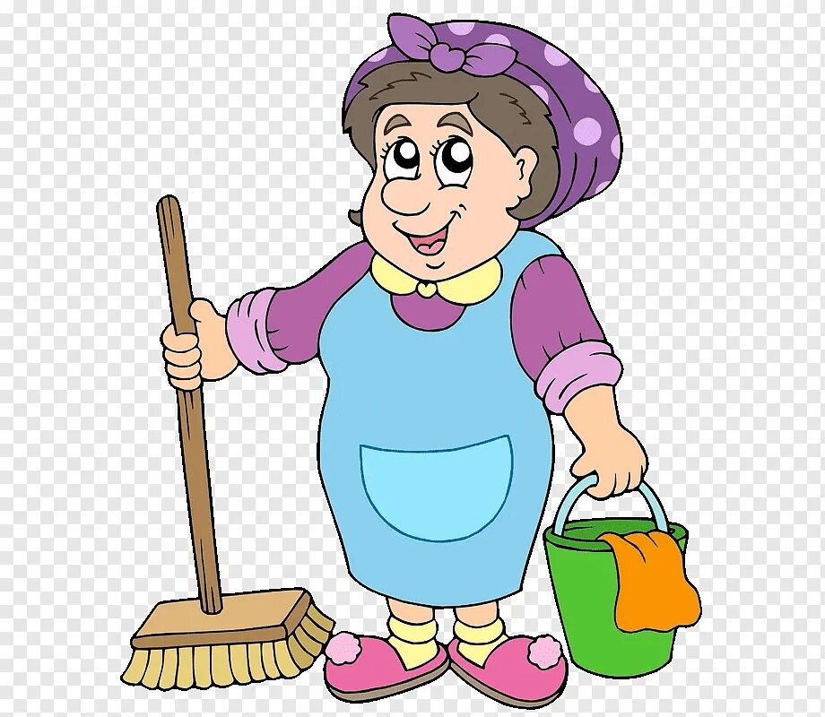 Бабушка мыла полы