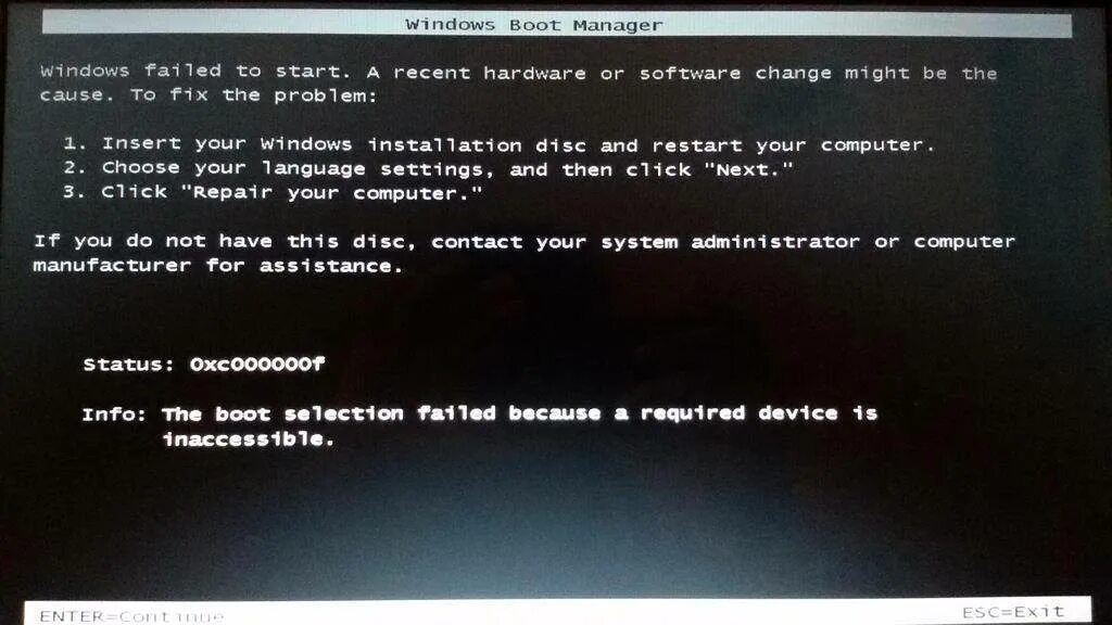 0xc000000f при загрузке windows как исправить. Win boot manager 0xc000000f. восстановление 0xc000000f. inaccessible boot device windows 11. boot failed при загрузке компьютера.