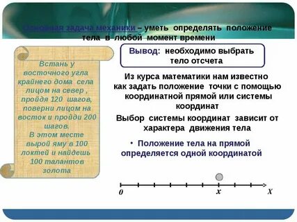 Формула положения тела в любой момент времени