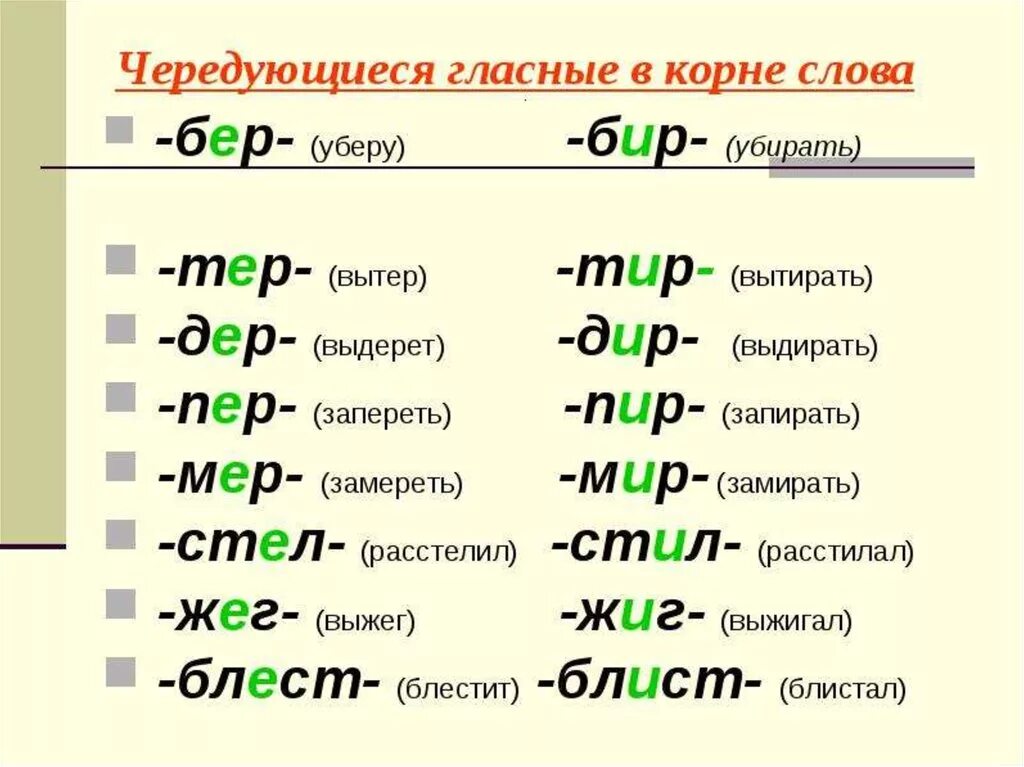 Чередуются проверочные слова