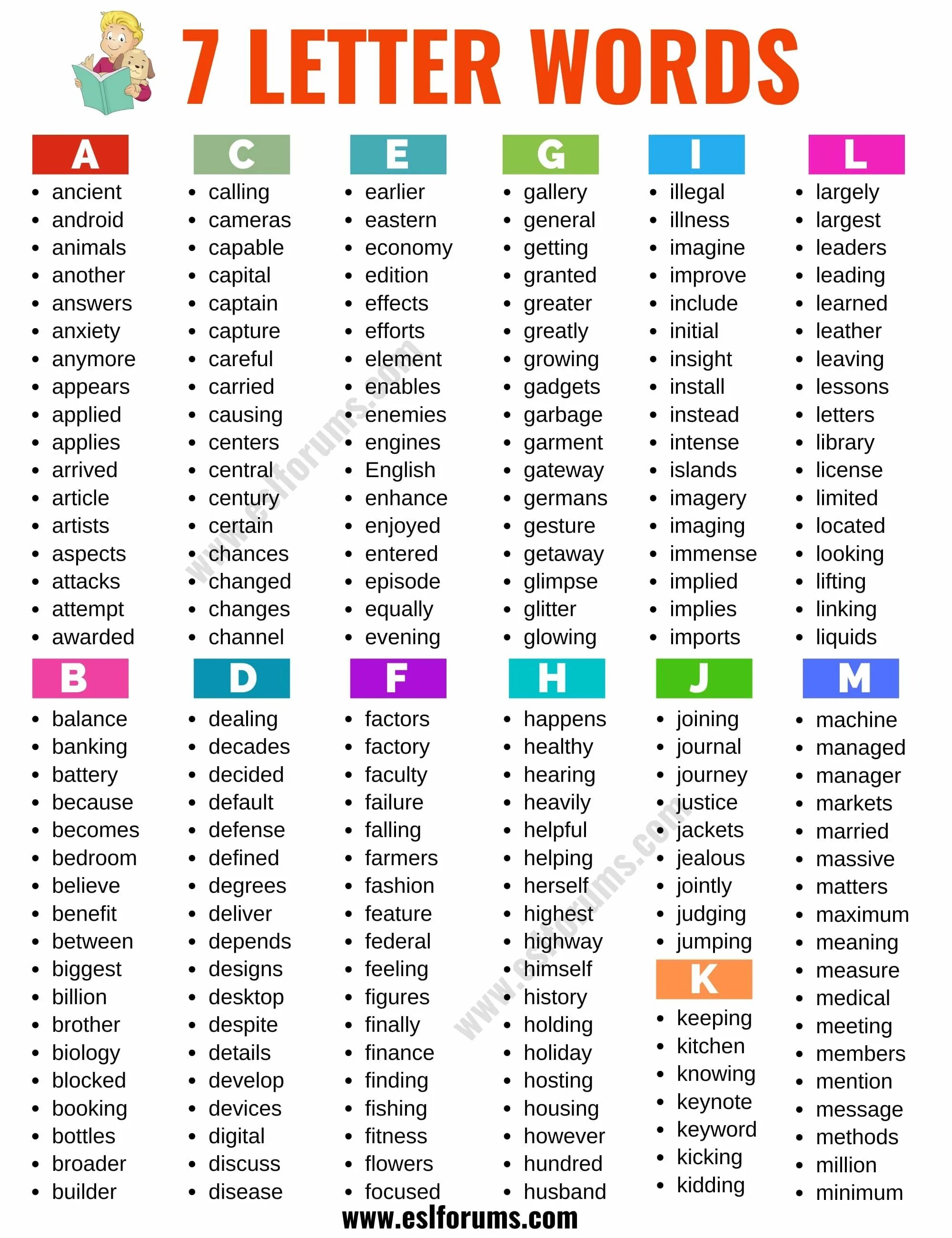 7 Letter Words. Word list 7 Unit. Word list 7 Unit Vocabulary. 5 Letter Words.