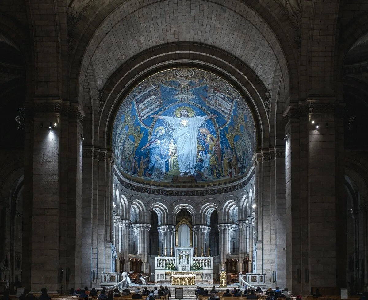 Франция базилика Сакре-кёр (г. Париж) внутри. Церковный свод