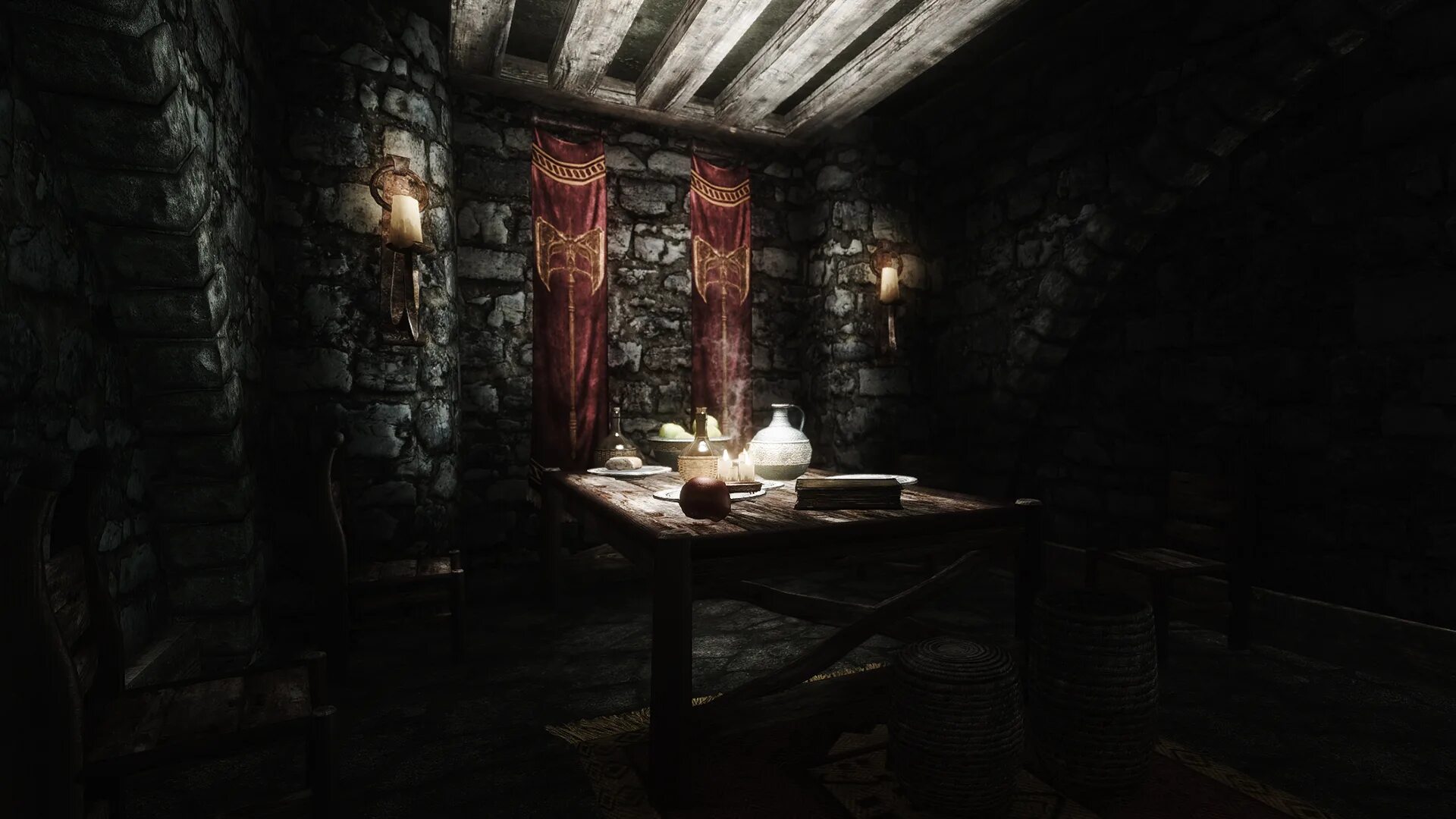 Skyrim снять. Зал героев скайрима. зал героев скайрим. факел скайрим. skyrim свечки мод.