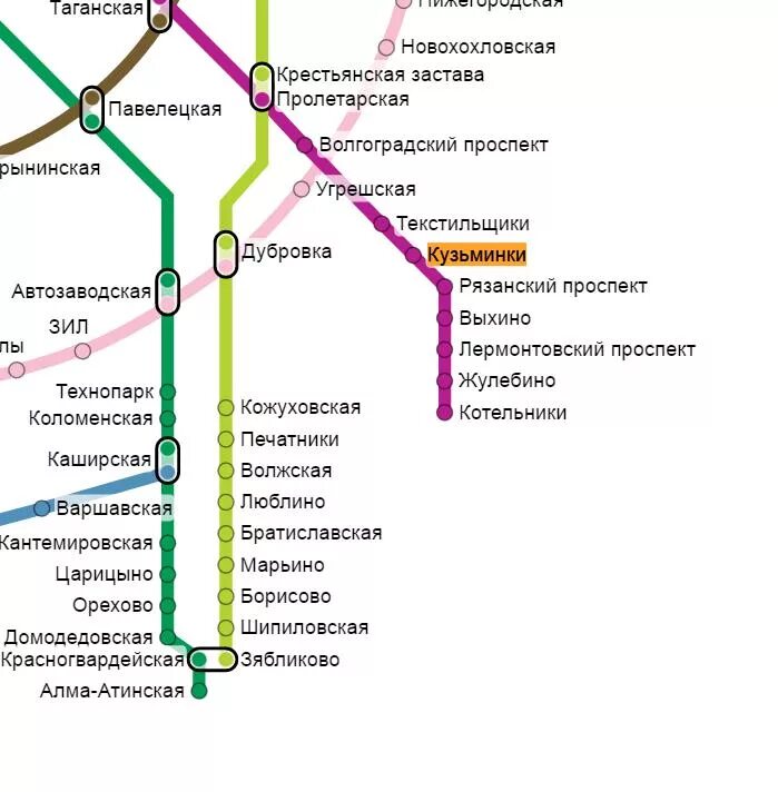 Сколько ехать до метро кузьминки